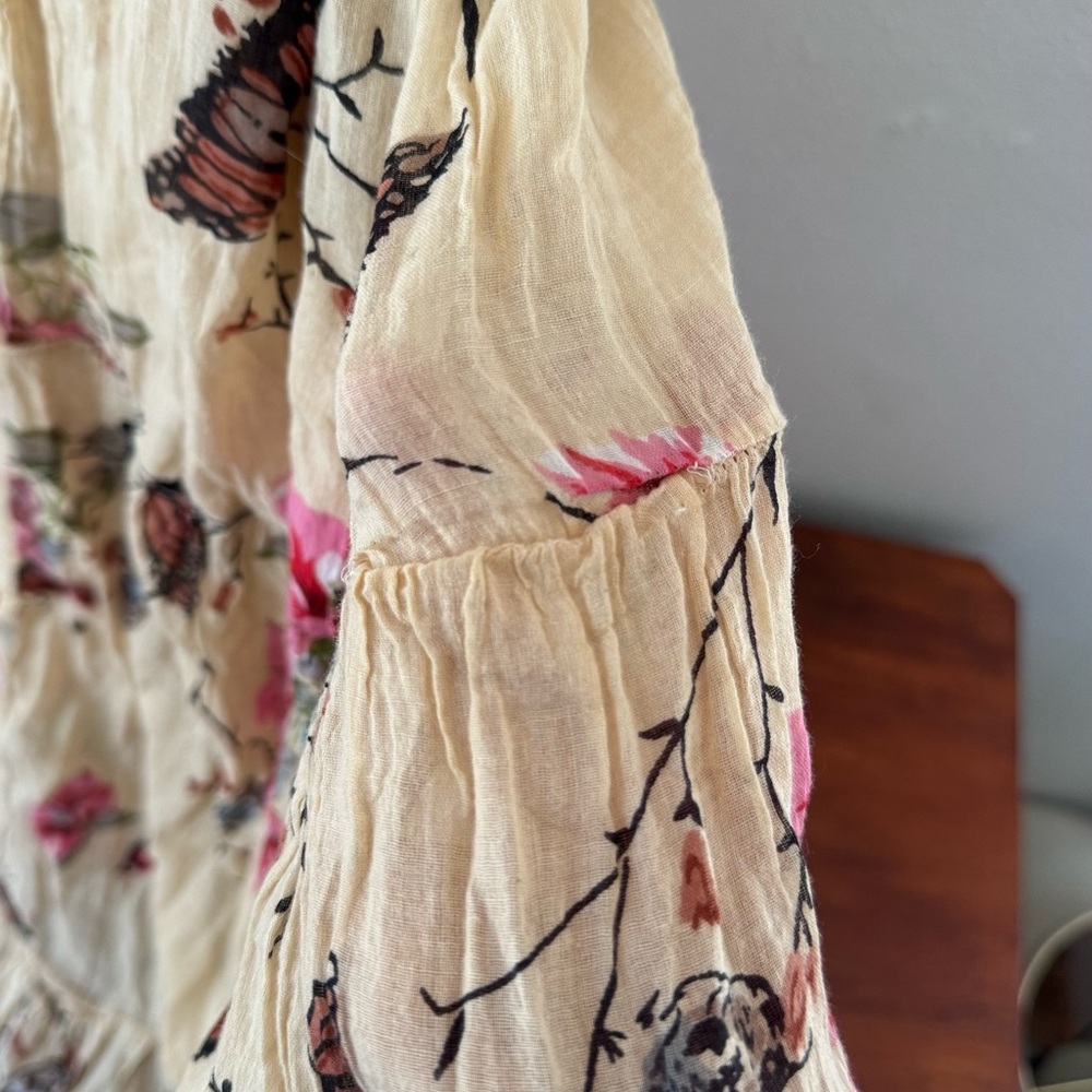 Z&L Europe Boho Cotton Maxi Dress with embroidered & beaded birds & butterflies - Picture 9 of 10